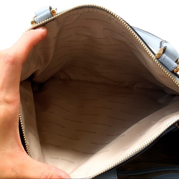 Michael Kors Reagan Large Satchel Bag blue white - Picture 8 of 14